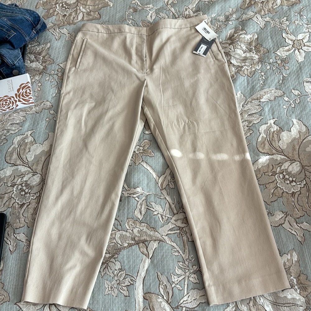 Brand new with tags!  Khaki capri dress pants.  Size 16